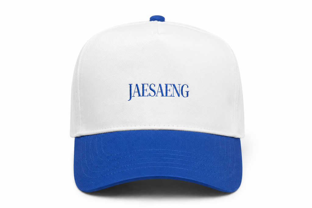 JAESAENG Basics Two Tone Embroidered Cap - White/Blue