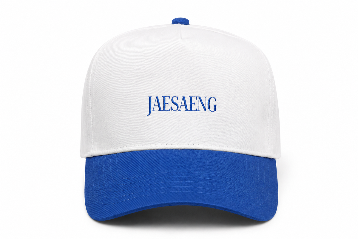JAESAENG Basics Two Tone Embroidered Cap - White/Blue