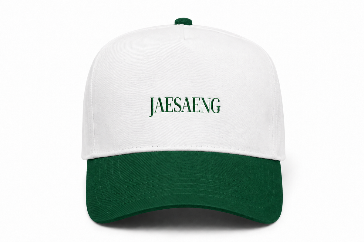 JAESAENG Basics Two Tone Embroidered Cap - White/Green